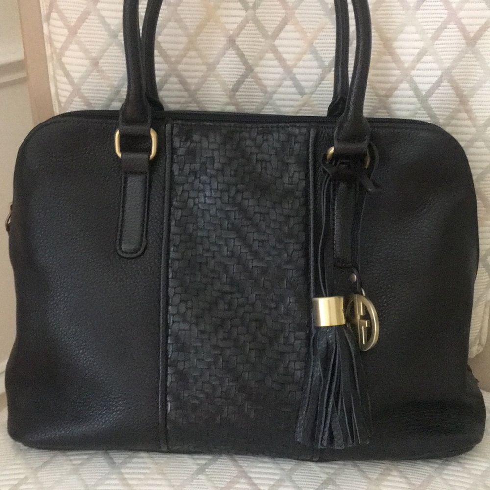 Giani Bernini Pebble Weave Dome Satchel, Black